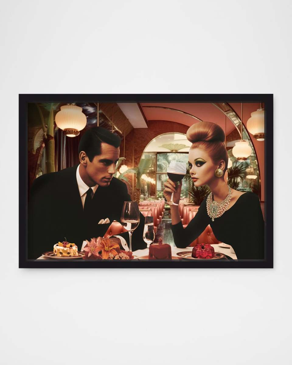 "Elegant Evening Pair" Framed Wall Art Print